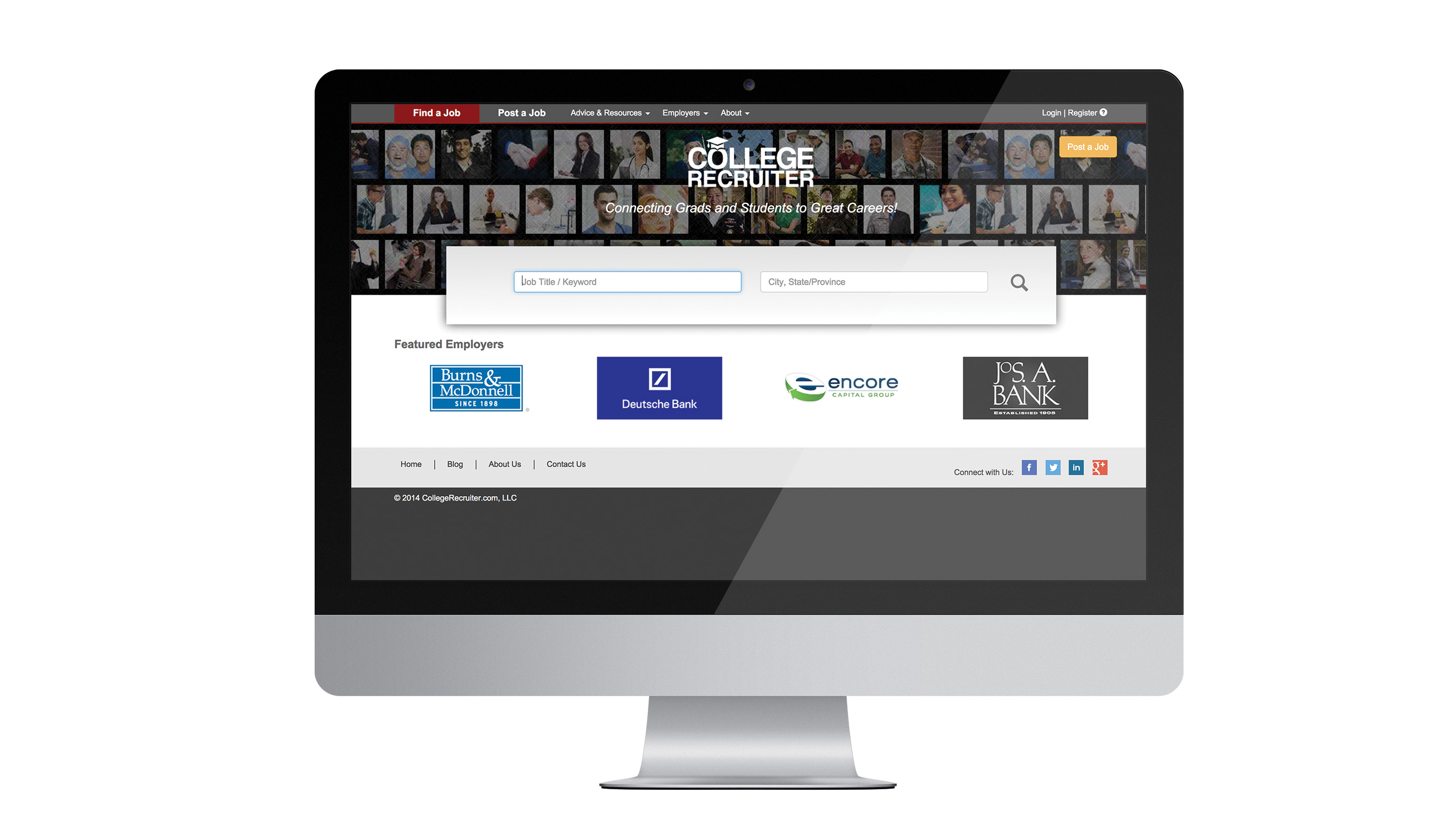 College Recruiter Website on iMac