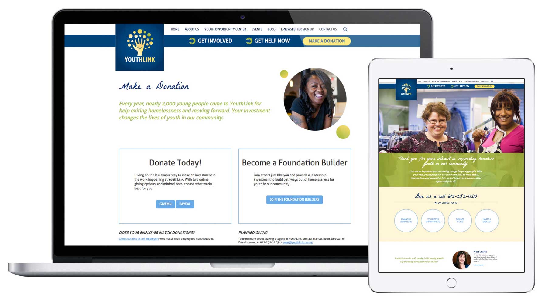 Youthlink Website on Macbook and iPad