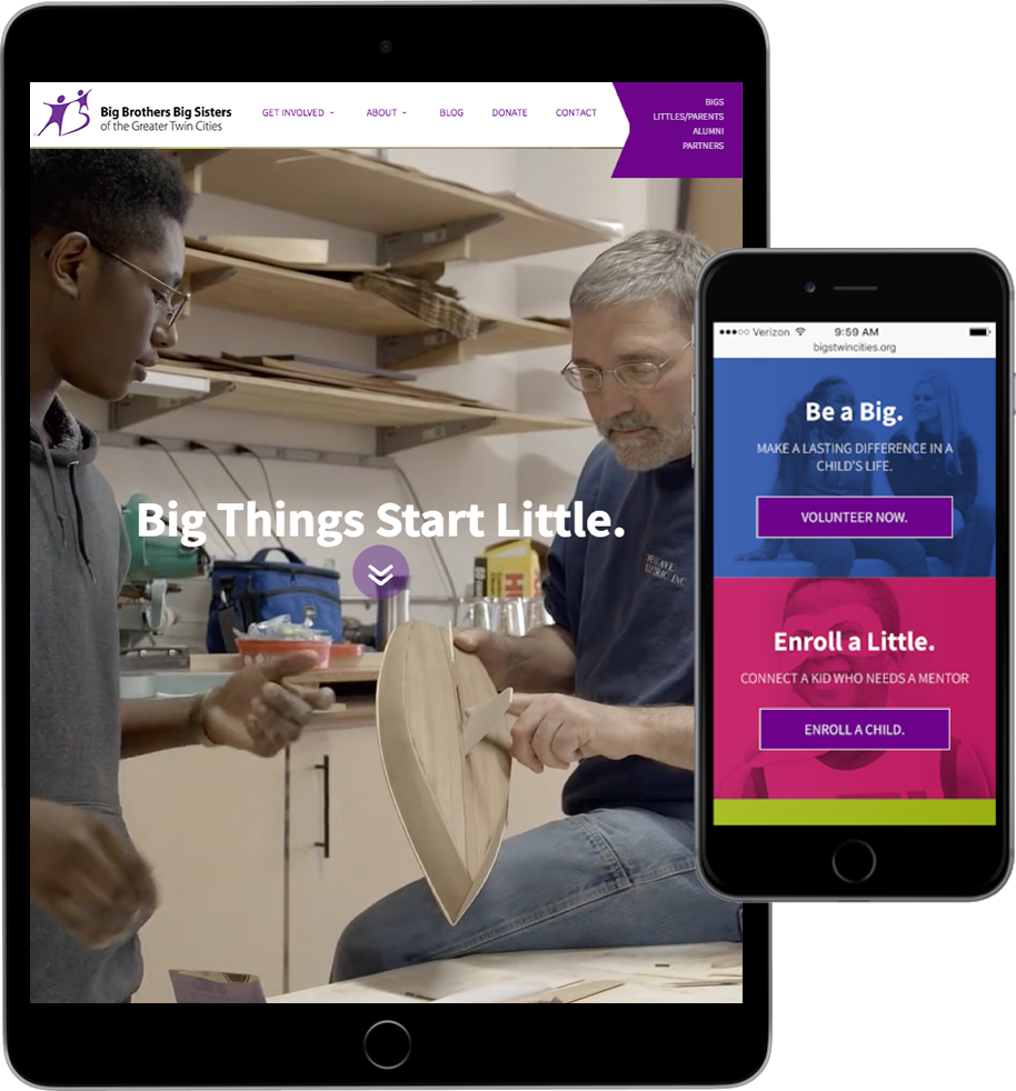 Image of the website on tablet view and mobile view