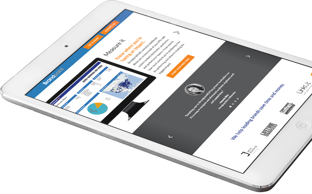 iPad showing testimonials