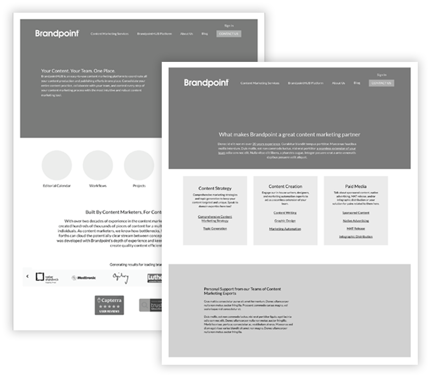 Brandpoint Wireframes
