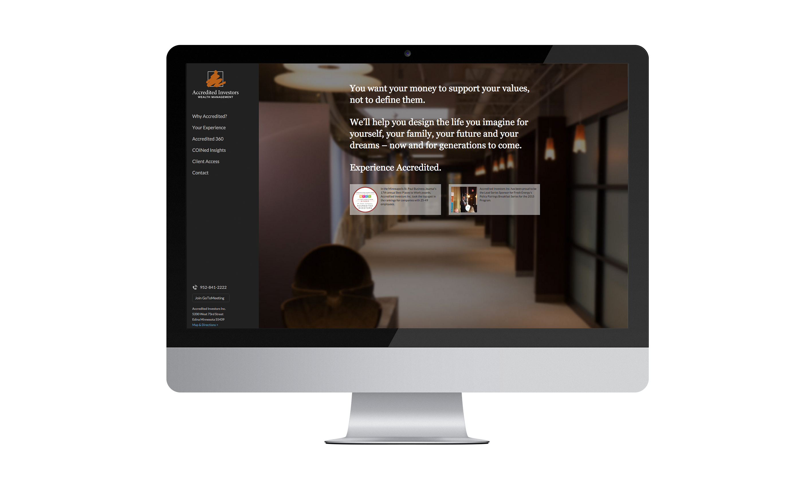 Accredited Investors Website on Mac Desktop Screen